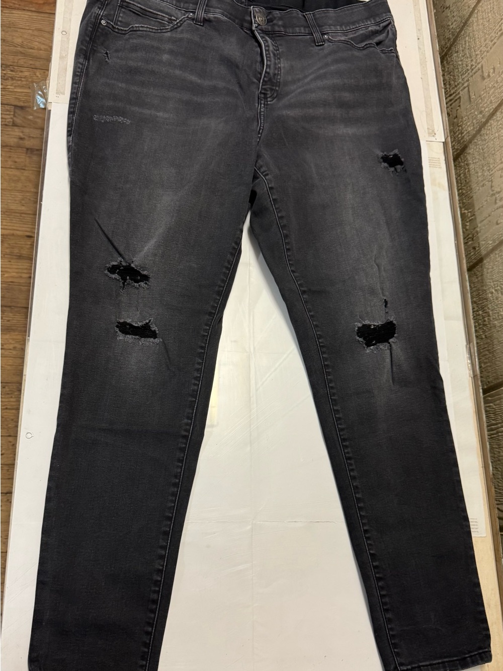 LuLaRoe Women’s Black Denim Distressed Skinny Blue Jeans plus size 38